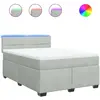 vidaXL Sommier à lattes de lit et matelas Gris clair 160x200cm Velours