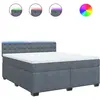 vidaXL Sommier à lattes de lit et matelas Gris foncé 180x200cm Velours
