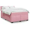 vidaXL Sommier à lattes de lit avec matelas Rose 160x200 cm Velours