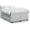 vidaXL Sommier à lattes de lit et matelas Gris clair 140x190cm Velours