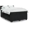 vidaXL Sommier à lattes de lit avec matelas Noir 140x200 cm Velours