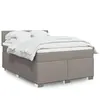 vidaXL Sommier à lattes de lit avec matelas Taupe 140x200 cm Tissu