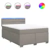 vidaXL Sommier à lattes de lit avec matelas Taupe 140x190 cm Tissu