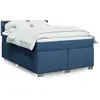 vidaXL Sommier à lattes de lit avec matelas Bleu 140x190 cm Tissu