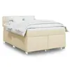 vidaXL Sommier à lattes de lit avec matelas Crème 140x190 cm Tissu