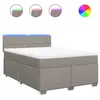 vidaXL Sommier à lattes de lit avec matelas Taupe 140x190 cm Tissu