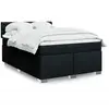 vidaXL Sommier à lattes de lit avec matelas Noir 140x190 cm Tissu