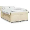 vidaXL Sommier à lattes de lit avec matelas Crème 140x190 cm Tissu