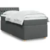 vidaXL Sommier à lattes de lit avec matelas Gris foncé 80x200 cm Tissu