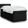 vidaXL Sommier à lattes de lit et matelas Noir 80x200 cm Tissu