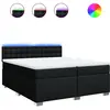 vidaXL Sommier à lattes de lit avec matelas Noir 200x200 cm Tissu