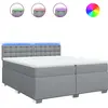 vidaXL Sommier à lattes de lit avec matelas Gris clair 200x200cm Tissu