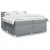 vidaXL Sommier à lattes de lit avec matelas Gris clair 200x200cm Tissu