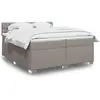vidaXL Sommier à lattes de lit avec matelas Taupe 200x200 cm Tissu