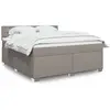 vidaXL Sommier à lattes de lit avec matelas Taupe 180x200 cm Tissu