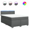 vidaXL Sommier à lattes de lit avec matelas Gris foncé 160x200cm Tissu