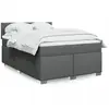vidaXL Sommier à lattes de lit avec matelas Gris foncé 160x200cm Tissu