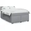 vidaXL Sommier à lattes de lit avec matelas Gris clair 160x200cm Tissu