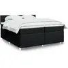 vidaXL Sommier à lattes de lit avec matelas Noir 200x200 cm Tissu
