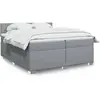vidaXL Sommier à lattes de lit avec matelas Gris clair 200x200cm Tissu