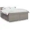 vidaXL Sommier à lattes de lit avec matelas Taupe 180x200 cm Tissu