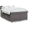 vidaXL Sommier à lattes de lit avec matelas Gris 160x200 cm Similicuir