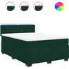 vidaXL Sommier à lattes de lit et matelas Vert foncé 140x190cm Velours