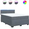 vidaXL Sommier à lattes de lit et matelas Gris foncé 140x190cm Velours