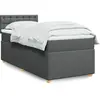 vidaXL Sommier à lattes de lit avec matelas Gris foncé 90x200 cm Tissu