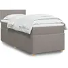 vidaXL Sommier à lattes de lit avec matelas Taupe 100x200 cm Tissu