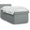 vidaXL Sommier à lattes de lit et matelas Gris clair 90x190 cm Tissu