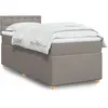 vidaXL Sommier à lattes de lit avec matelas Taupe 80x200 cm Tissu