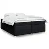 vidaXL Sommier à lattes de lit avec matelas Noir 200x200 cm Tissu