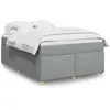 vidaXL Sommier à lattes de lit avec matelas Gris clair 160x200cm Tissu