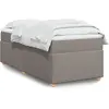 vidaXL Sommier à lattes de lit avec matelas Taupe 90x190 cm Tissu