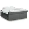 vidaXL Sommier à lattes de lit avec matelas Gris foncé 180x200cm Tissu