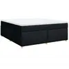 vidaXL Sommier à lattes de lit avec matelas Noir 180x200 cm Tissu