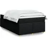 vidaXL Sommier à lattes de lit avec matelas noir 120x190 cm tissu