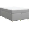 vidaXL Sommier à lattes de lit avec matelas Gris clair 120x200cm Tissu