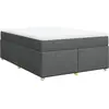 vidaXL Sommier à lattes de lit avec matelas Gris foncé 140x190cm Tissu