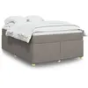 vidaXL Sommier à lattes de lit avec matelas Taupe 140x190 cm Tissu