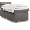 vidaXL Sommier à lattes de lit avec matelas Gris 90x190 cm Similicuir