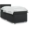 vidaXL Sommier à lattes de lit avec matelas Noir 80x200cm Similicuir
