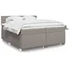vidaXL Sommier à lattes de lit avec matelas Taupe 200x200 cm Tissu