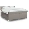vidaXL Sommier à lattes de lit avec matelas Taupe 200x200 cm Tissu