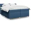 vidaXL Sommier à lattes de lit avec matelas Bleu 200x200 cm Tissu