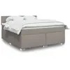 vidaXL Sommier à lattes de lit avec matelas Taupe 180x200 cm Tissu