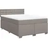 vidaXL Sommier à lattes de lit avec matelas Taupe 140x200 cm Tissu