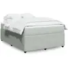 vidaXL Sommier à lattes de lit et matelas Gris clair 140x190cm Velours
