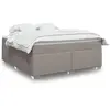 vidaXL Sommier à lattes de lit avec matelas Taupe 180x200 cm Tissu